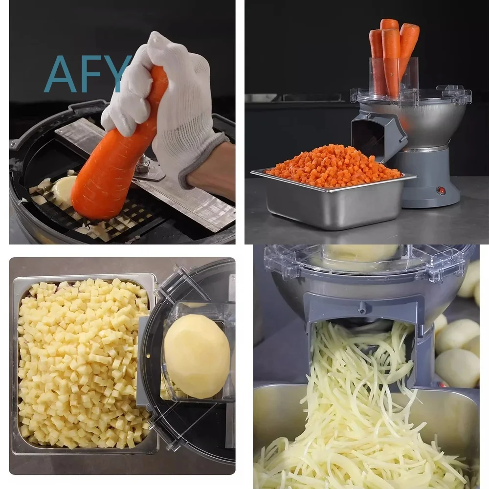 Máquina Comercial para Cortar en Cubos Mango, Piña, Rábano, Patata y Otros Vegetales y Frutas, con Puerto de Alimentación Grande y Asas