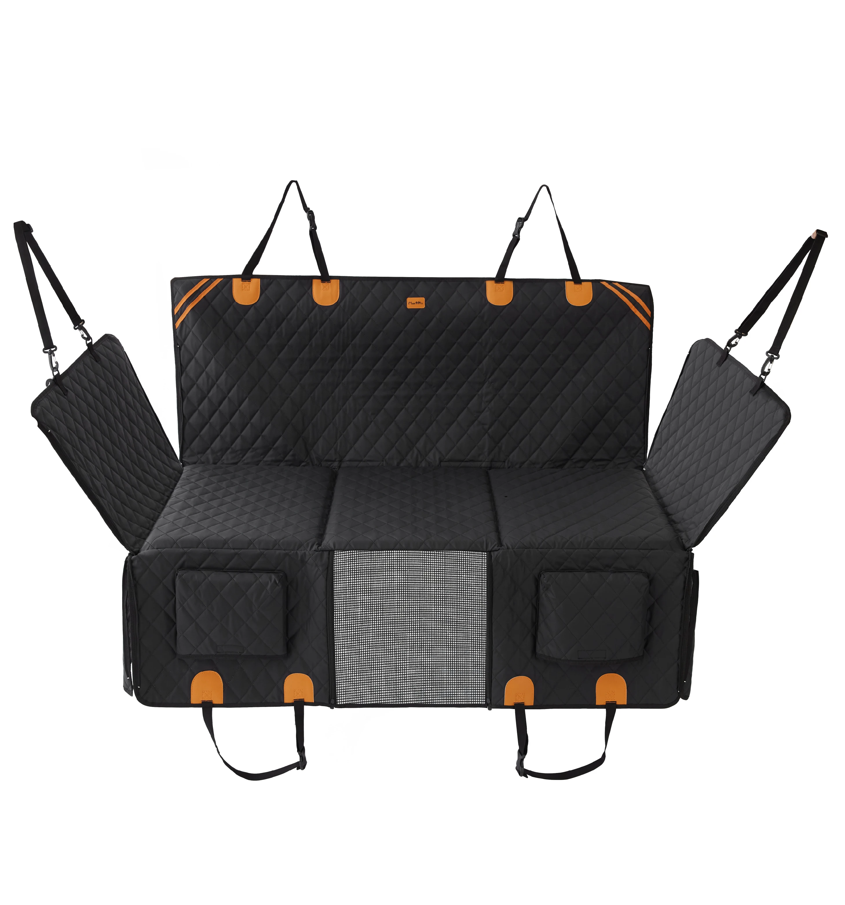 Entrega rápida desde almacén de EE. UU. Funda impermeable para asiento de coche para perros con fondo duro de 8 capas, hamaca antideslizante, extensor de asiento trasero de 400 libras