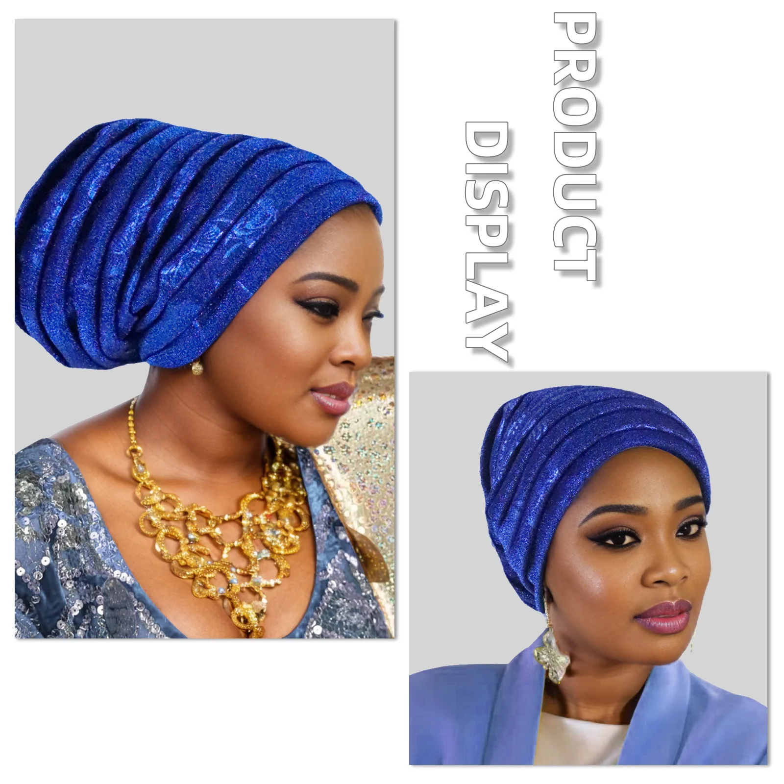 Glitzernde Ganzkörper-Turban-Kappe für Frauen, 2025, Damen-Kopfwickel, muslimisches Kopftuch, Hut, Turbante Mujer, afrikanische Kopfbedeckung – Detail 19