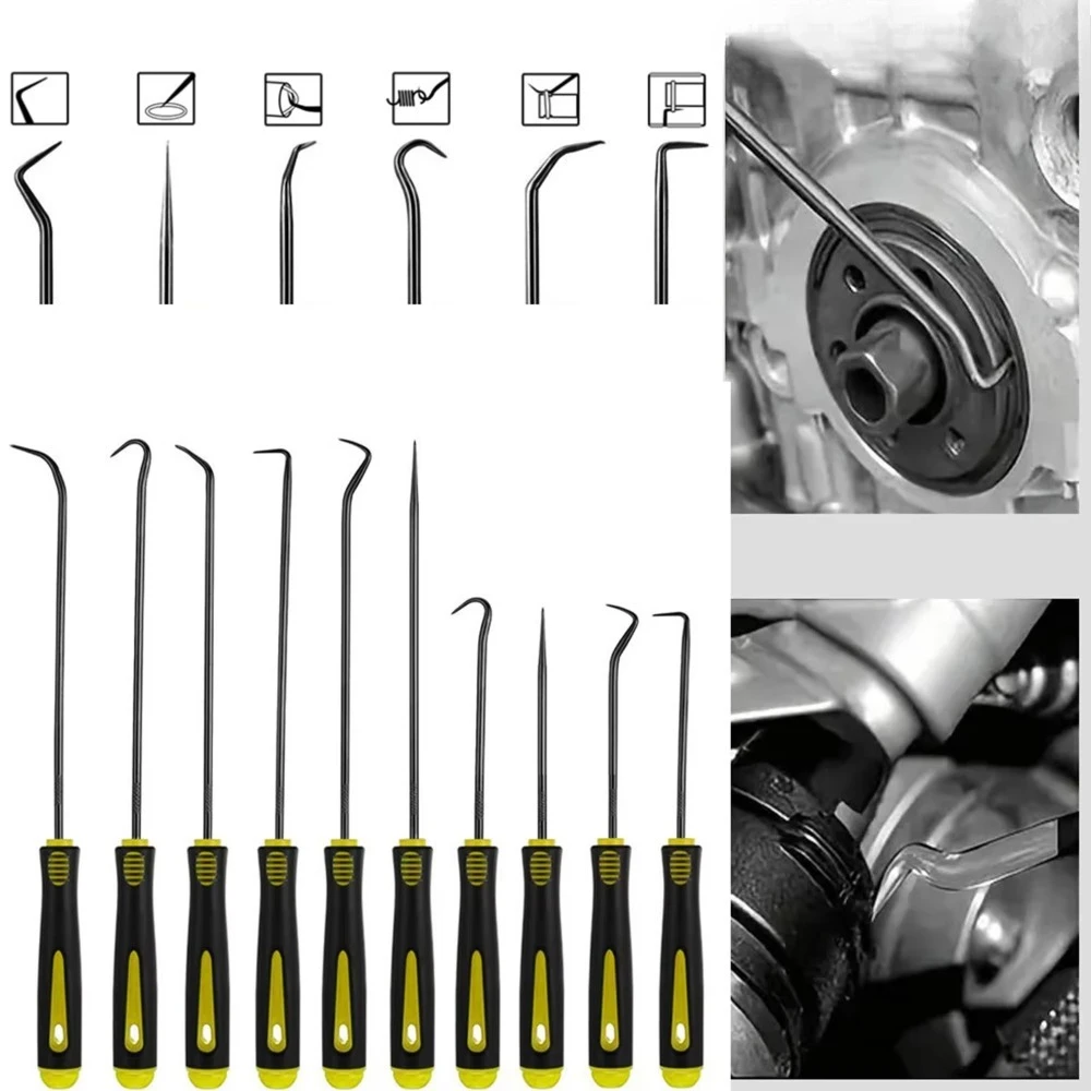 10/4PCS Pick and Hook Set, Precision Automotive Hook, Car Auto Oil Seal/O-Ring Seal Gasket Mini Precision Hooks Puller Remover