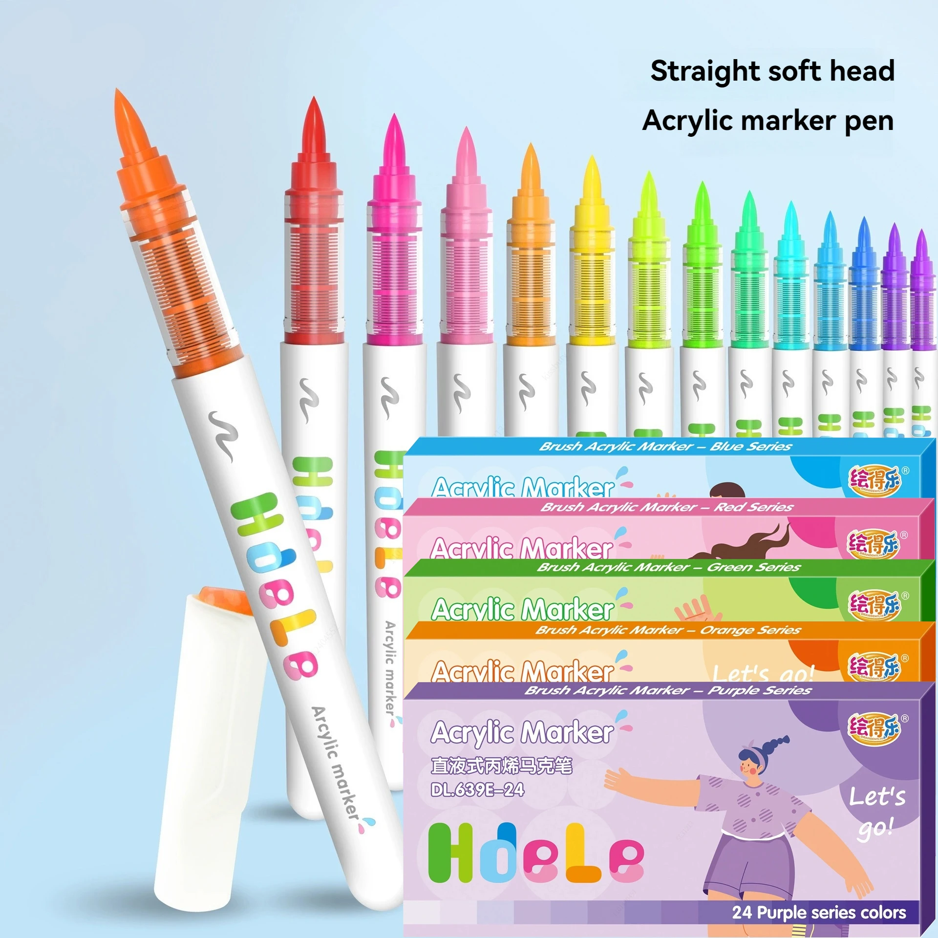 

24 Brush Tip Acrylic Paint Markers Pen - Premium Acrylic Paint Pens for Fabric, Rocks, Paper, Wood, Canvas, Glass, DIY