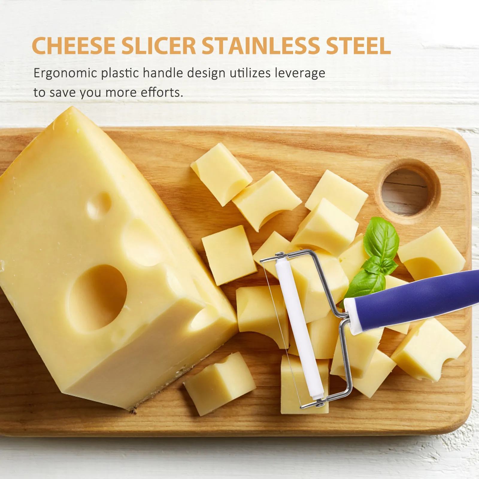 Cheese Slicer Stainless Steel Plastic Handle Butter Cutter Condensed Milk Scraper Kitchen Tool Ergonomic Non-Slip Comfort Grip