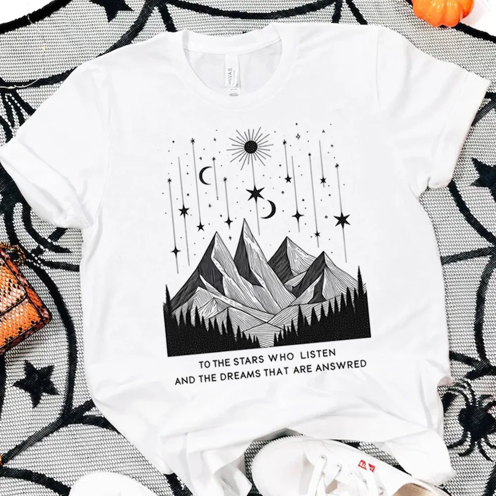 Acotar t-shirt women clearance sales anime Psychedelic scene  manga top tees cheap japan goth japanese Psychedelic