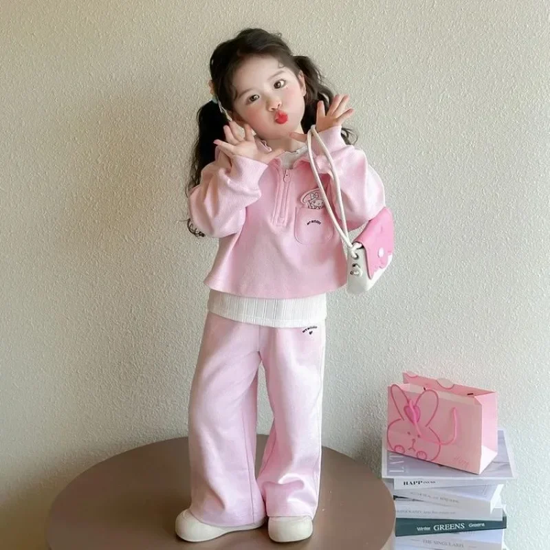 2025 primavera outono minha melodia kawaii anime miniso ins casual crianças vestido bonito lazer conjunto de três peças roupas presentes