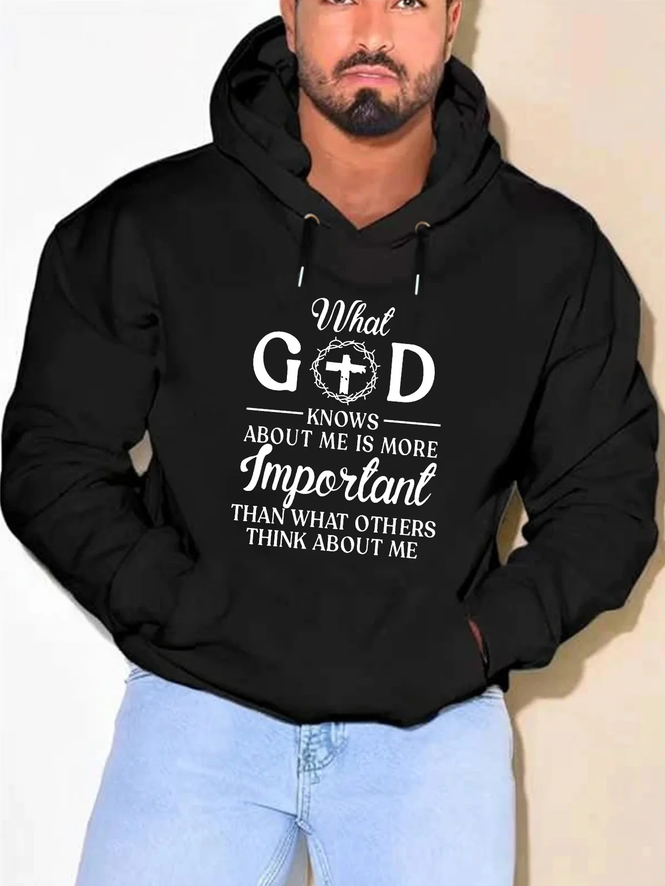 New Trend Letter Print Men Hooded Sweatshirt Autumn and Winter Daily Outdoor Sports All Build Fitness Leisure Warm Street Style
