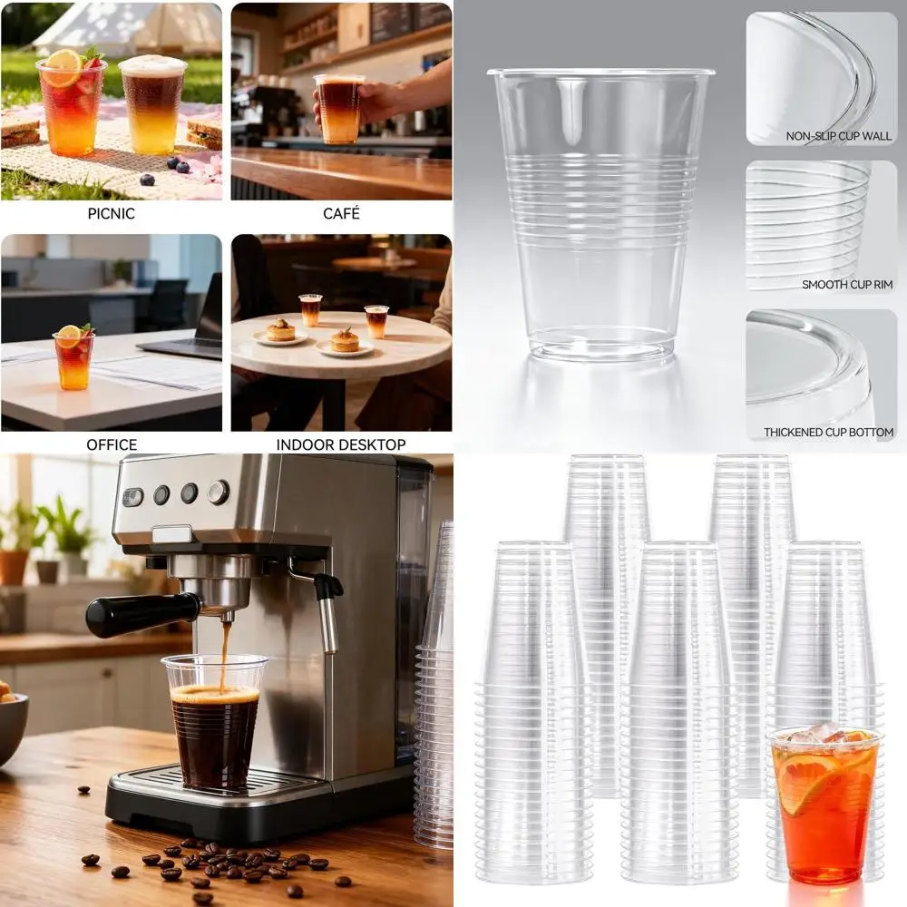 

9 oz Clear Disposable Cups - Bulk Plastic Drinkware for Parties, Weddings, and Iced Beverages