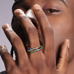 LG قوس قزح الدائري النساء الفولاذ المقاوم للصدأ المجوهرات فخر مثلي الجنس فخر اللانهاية مثالية للنساء أفضل 6 مبيعات أقراط مثلية - رقم 4