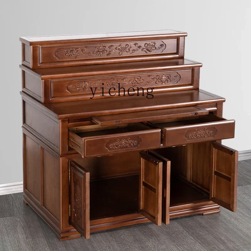 

Stepped Tribute Table Tibetan Table Three-layer Shrine Cabinet Buddhist Household Shrine Multi-layer Buddhist Shrine