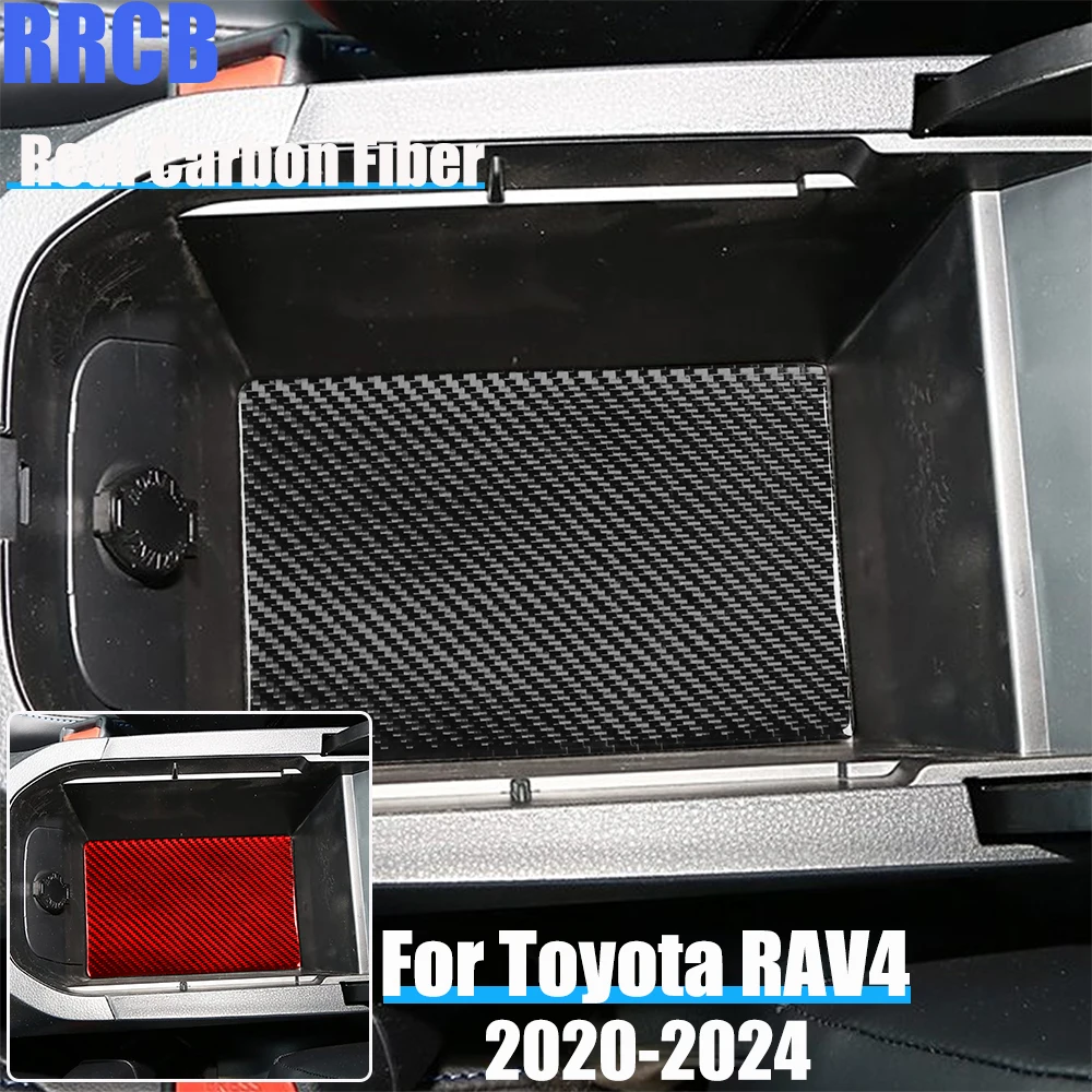 

Автомобильные аксессуары из настоящего углеродного волокна, центральный подлокотник, мягкая наклейка для хранения, наклейка для Toyota RAV4 XA50 2020 2021 2022 2023 2024