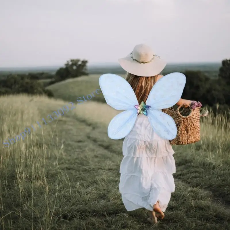 H9ED فراشة الجناح خلع الملابس زي تأثيري الجنيات الجناح هالوين الملاك الجناح الأميرة العروض الدعائم الاطفال البالغين #1