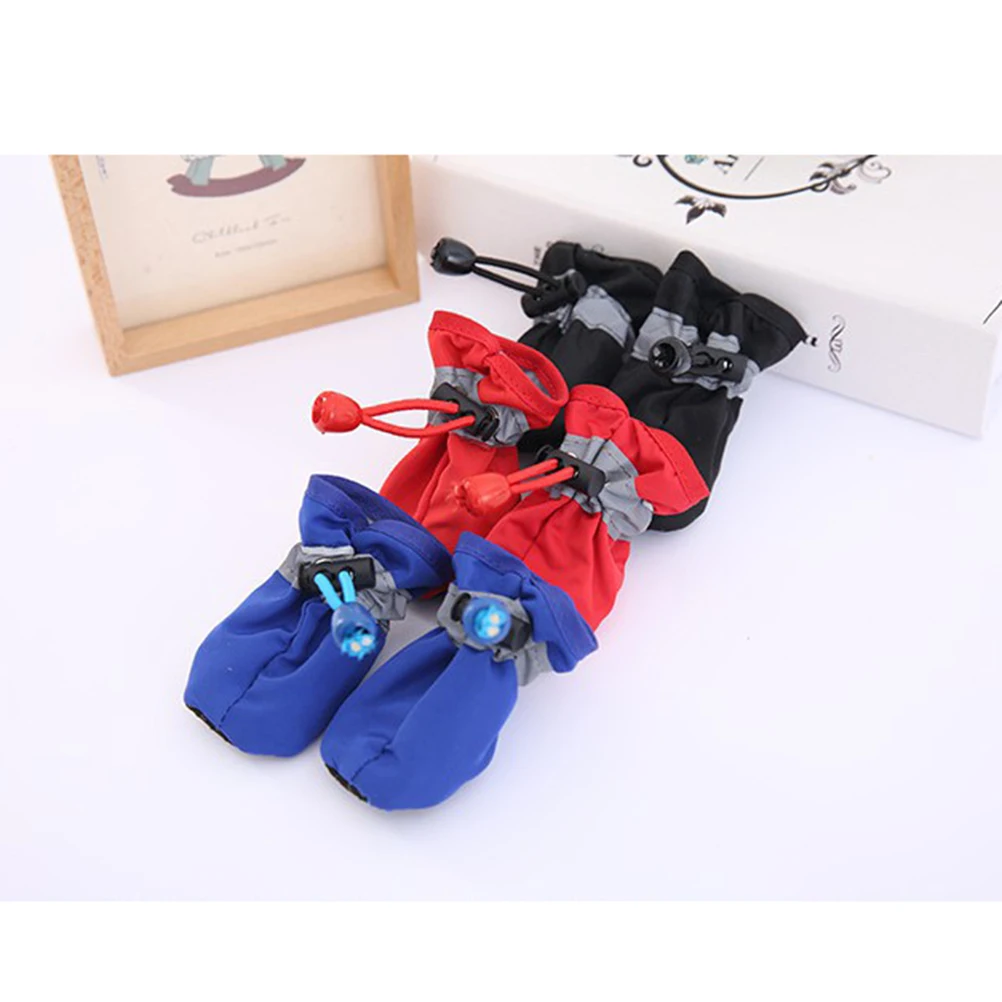 

4 Pcs Dog Shoes for Medium Dogs Pet Rain Boots Water Black Waterproof Foot Covers