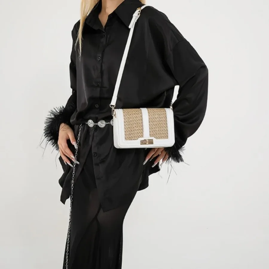 

Summer new senior sense of straw crossbody casual handbag handbag fashion exquisite generous hitched shoulder women's bag