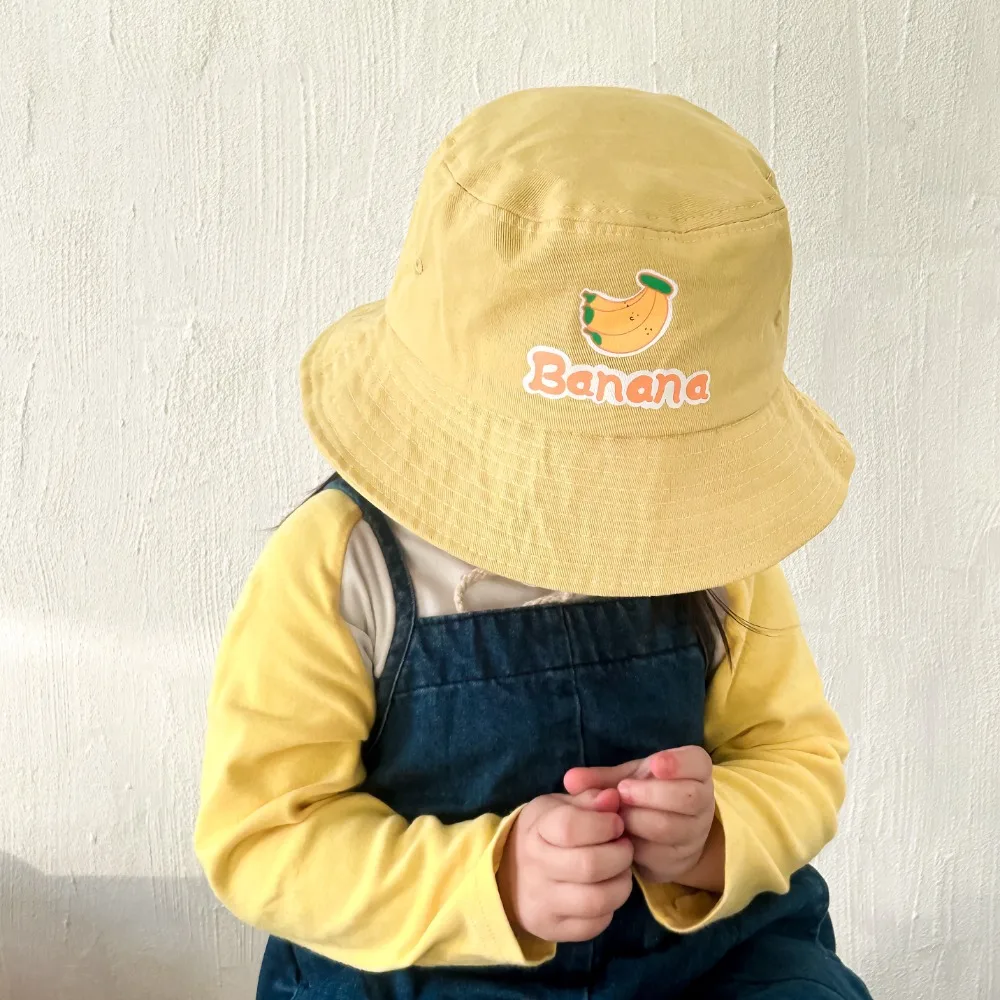 

Drawstring Candy Color Bucket Hat Korean Style Fruit Children's Fishmen Hat Anti-UV Casual Kid Summer Sun Hat Boy/Girls