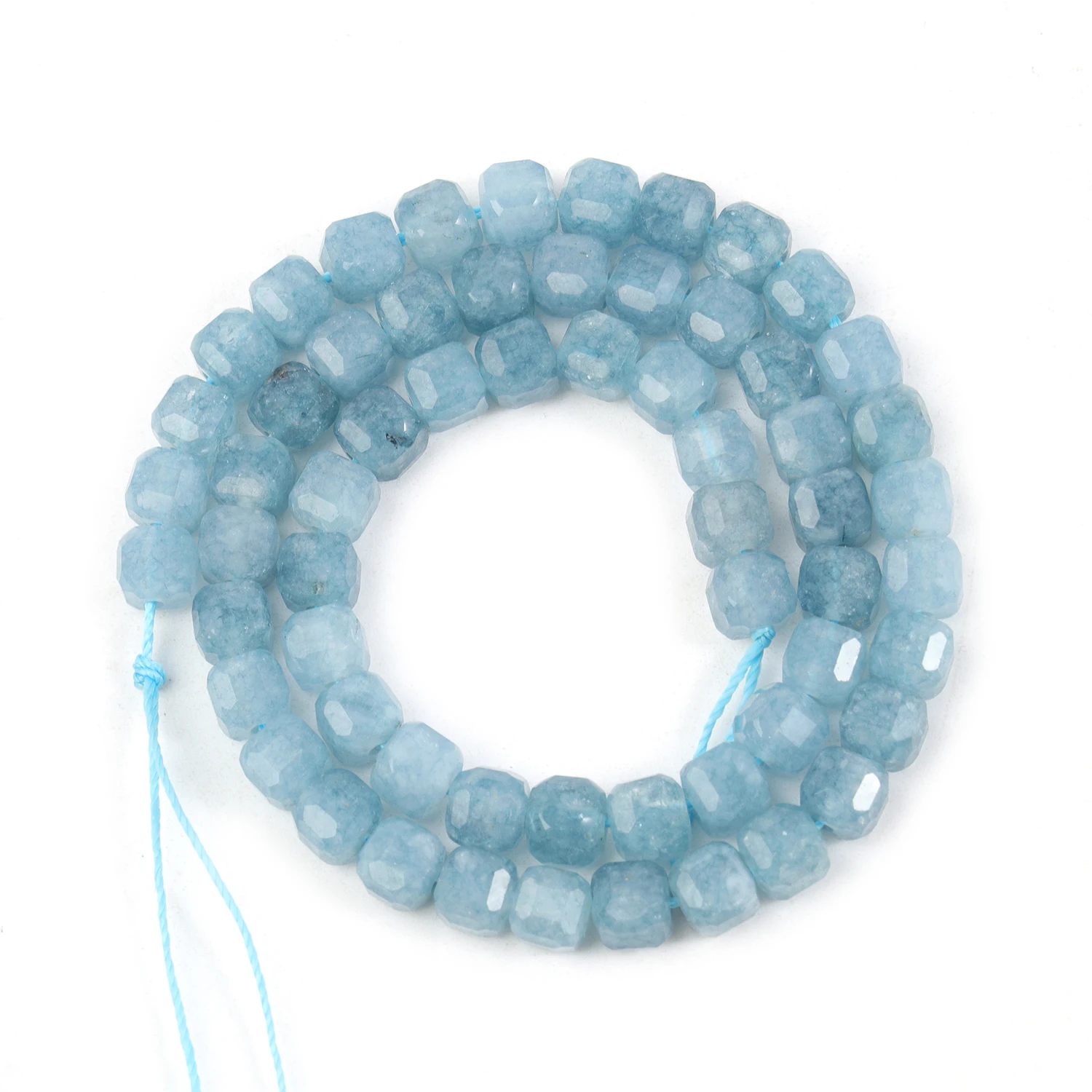 Natural Aquamarine Beads Faceted 5mm Square Cube Shape Beads for Jewelry Making Diy Bracelet Necklace Beading Accessories