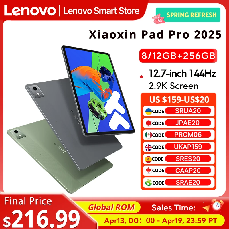 Lenovo Xiaoxin Pad Pro 2025 12.7 inch Tablet Original Global ROM Dimensity 8300 2.9K 144Hz Display  Android 14 10200mAh Pad PC