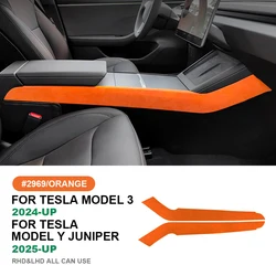Italian Top Suede Center Console Side Strip Trim Stickers per Tesla Model 3 Highland 2024-Up Decor accessori interni per auto