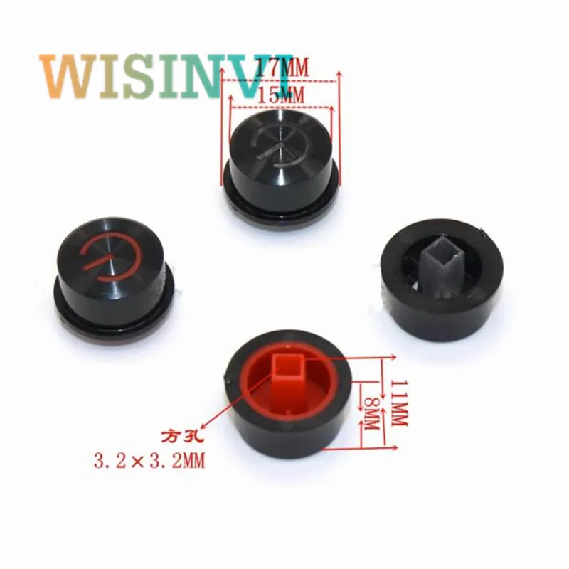 10PCS  17 X11mm Plastic transparent button cap ＆ opaque cap self-locking button switch cap square hole 3.2*3.2MM