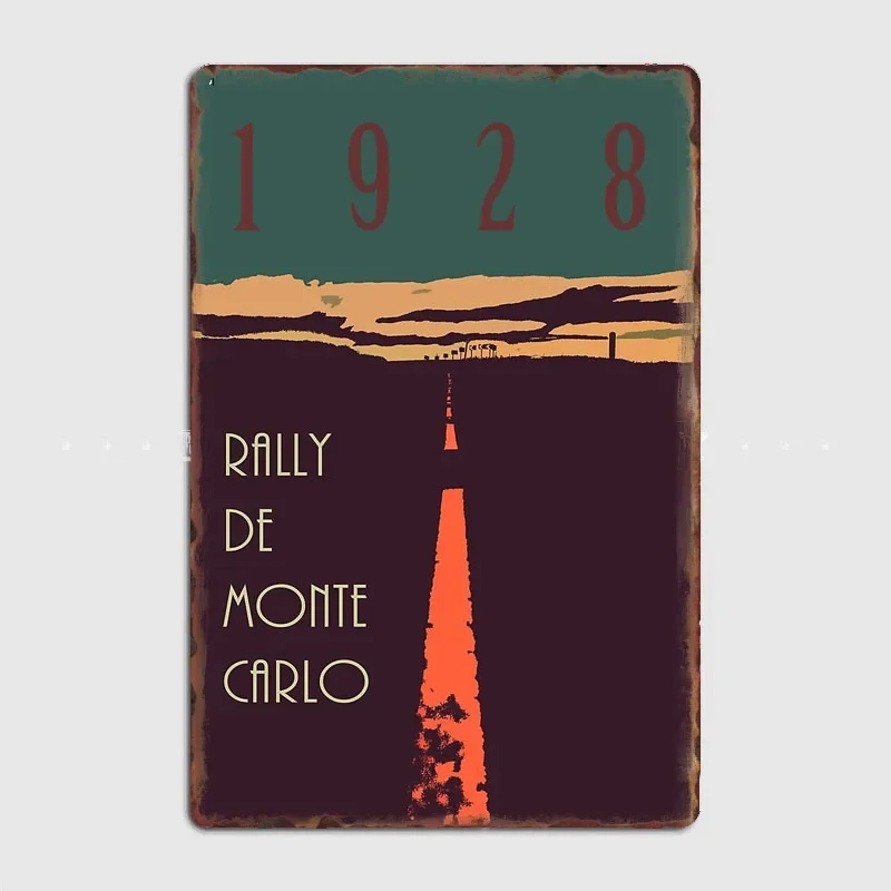 Rally De Monte Carlo Print Metal Sign Mural Plates Club Home Retro Tin Posters Home Vintage Decoration Room Wall Art Decor
