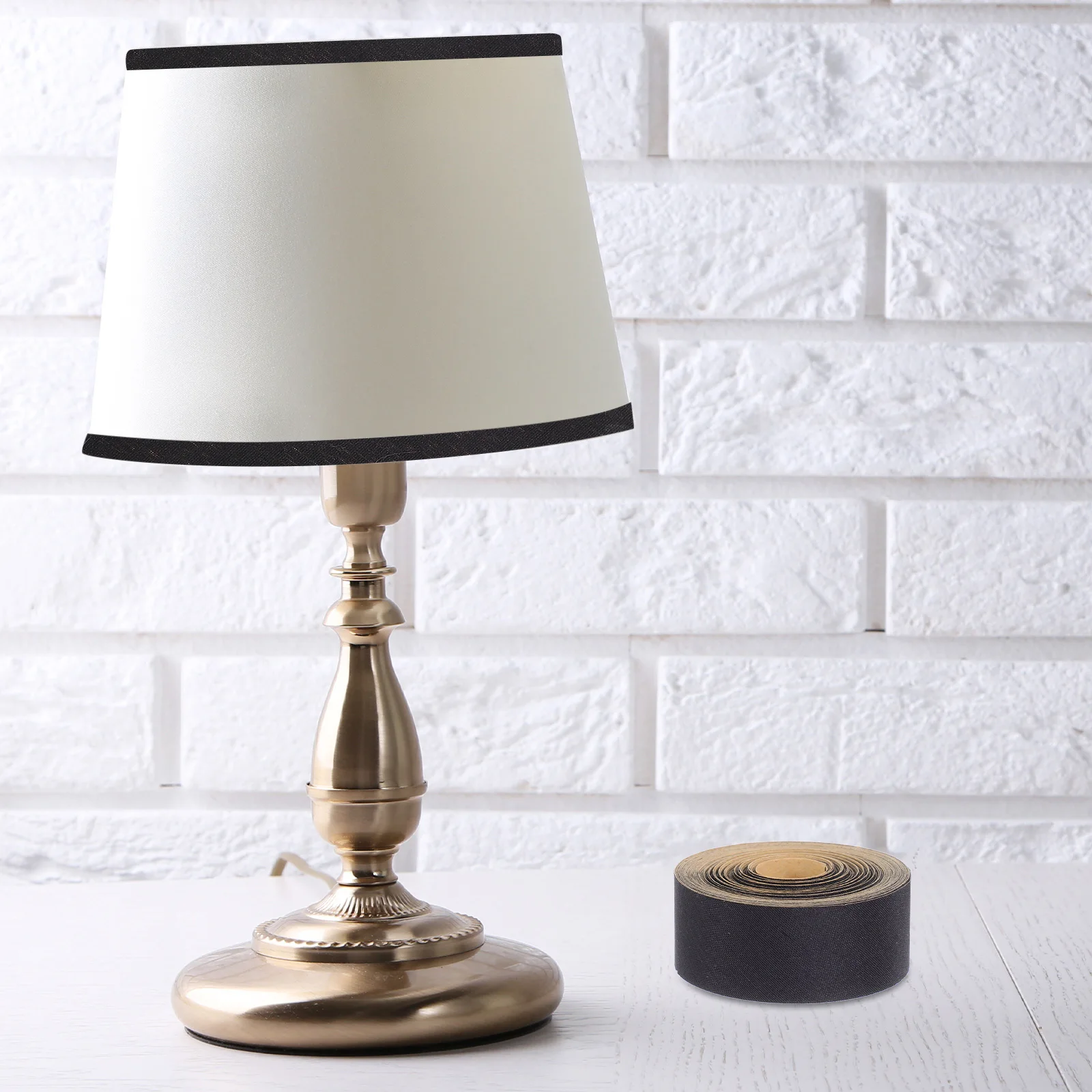 

1 Roll Diy Lampshade Supplies Self Adhesive Cloth Strips Light Blocking Fabric Covers For Decor Repair Edging Tapes Lamp Shade