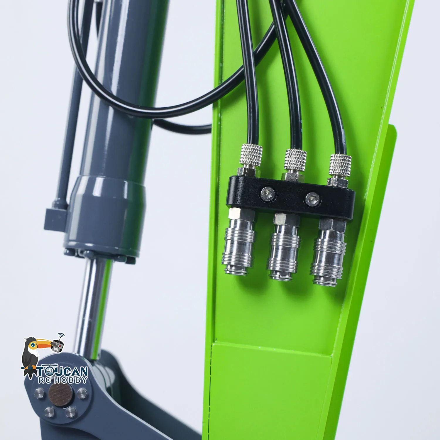 Excavadora hidráulica con Control remoto RTR 1/12, máquina resistente 395F, válvulas de Metal de 6 canales, excavadora RC, Motor sin escobillas, acoplador rápido ESC