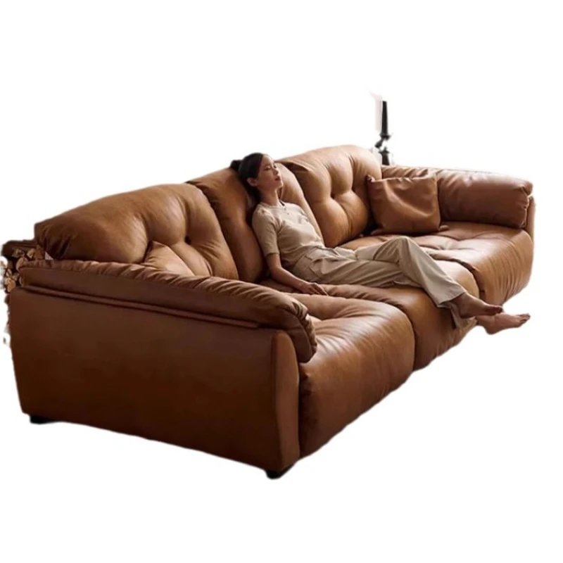 

Retro cloud sofa, small apartment backrest in the living room, antique functional sofa