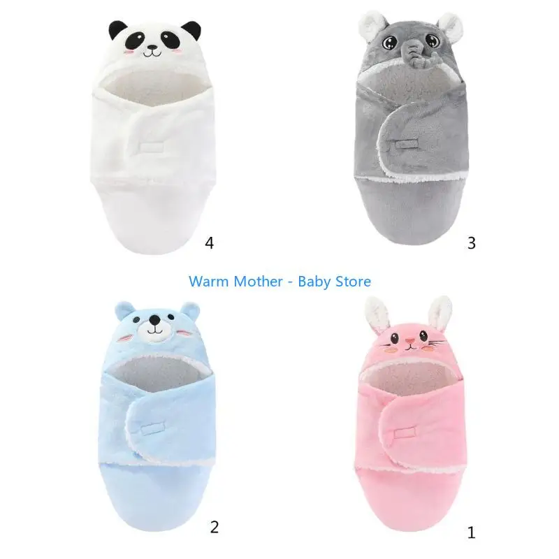 بطانيات مغلف مطبوعة برسوم كارتونية لطيفة لشتاء وخريف دافئ لحديثي الولادة 57QE #5