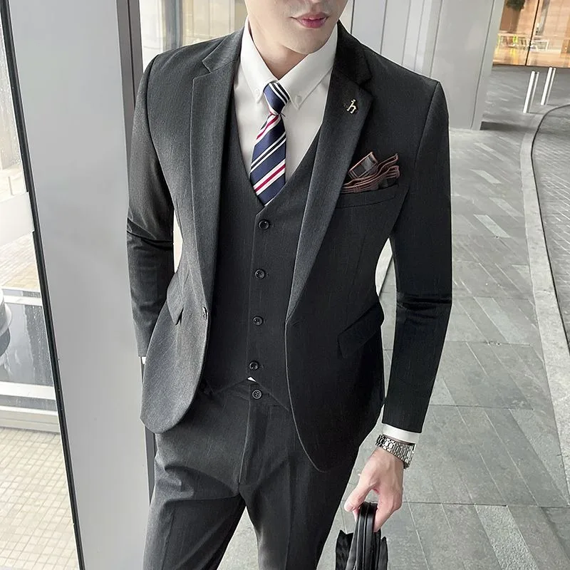 Men's Suit suit Wedding Three-Piece Korean Style Business Casual Formal Suit Jacket Best Man Groom suits