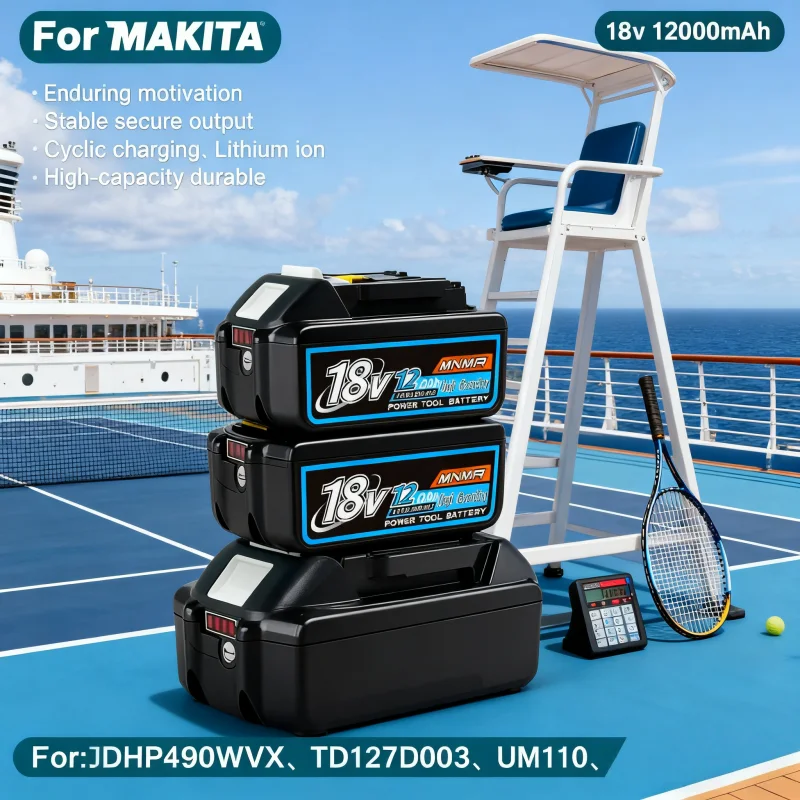 

✅Genuin 12.0Ah 18V Cycling charging Lithium-Ion for MAKITA Electric tool for DGA404 DDF487 DTW700C BL1860B BL1850B & More