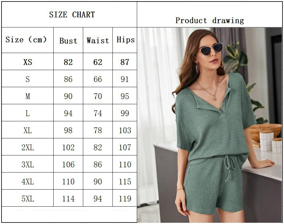 2024 New Short sleeved Waffle Casual Set Fashion Shorts Set,Shirt & Shorts image 3