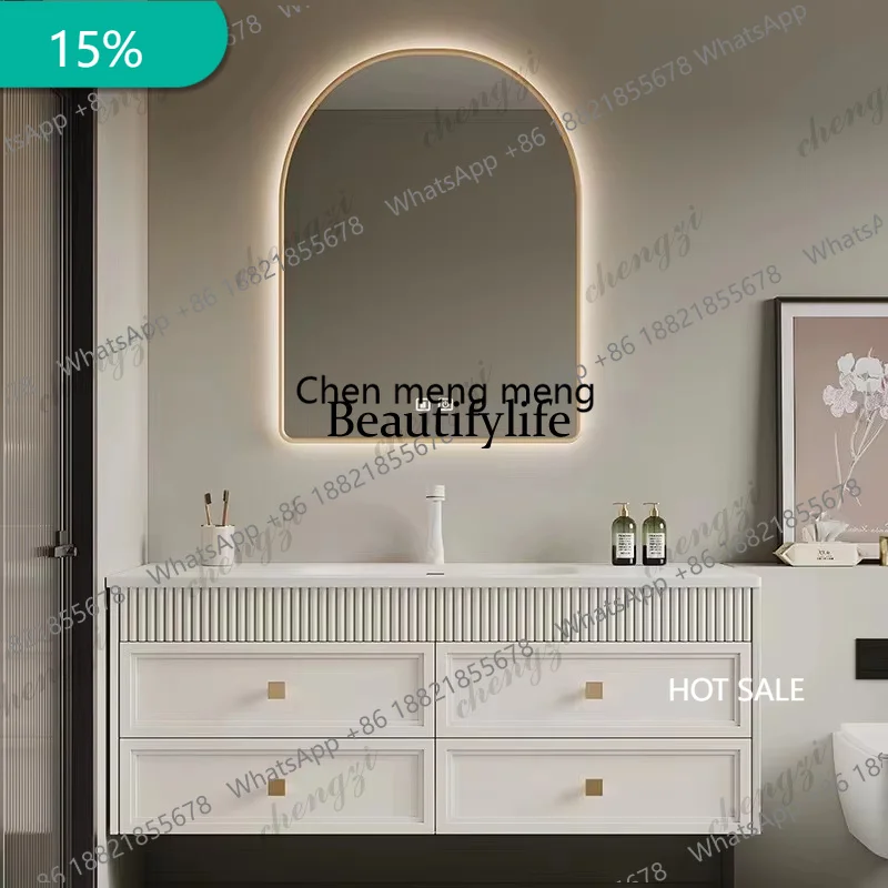 EE182 Luxury French Cream Style Bathroom Cabinet Combination Toilet Wash Basin Ceramic Light - Elegant Home Decor