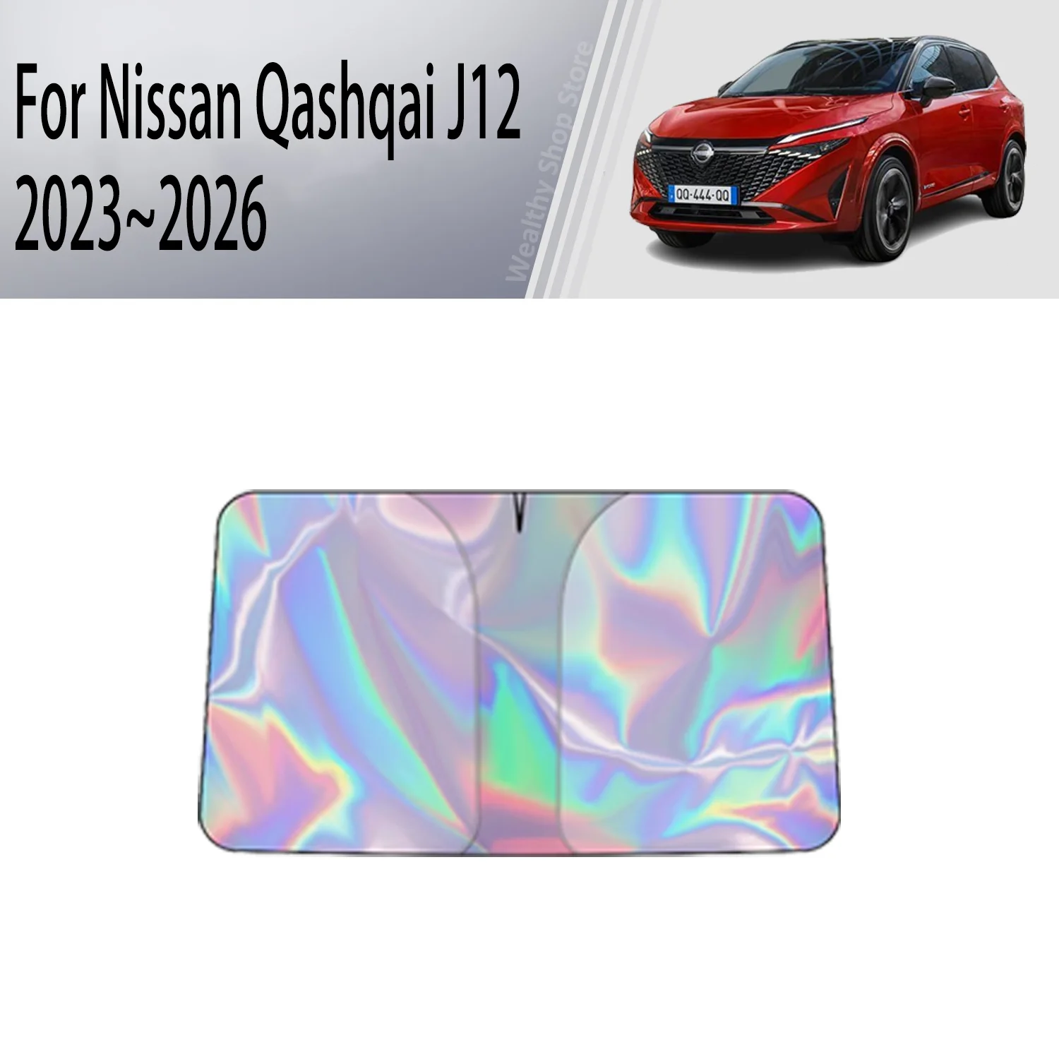 Auto-Sonnenblende für Nissan Qashqai J12 2023~2026 2024 2025 MK3 Frontscheiben-Sonnenschutz Wärmeisolierung Sommer-Zubehör – Detail 2