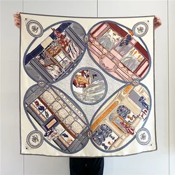 Natural Pure Silk Scarf 110cm Mulberry Silk Scarfs Designer Women Herm Rolling Luxury Summer Shawl Head Hair Bandannas