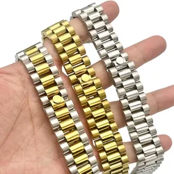 For Rolex Submariner Watch Strap 20mm Watchbands Stainless Steel Band 3 Beads Cuved End Links Folding Buckle Men Women Classic