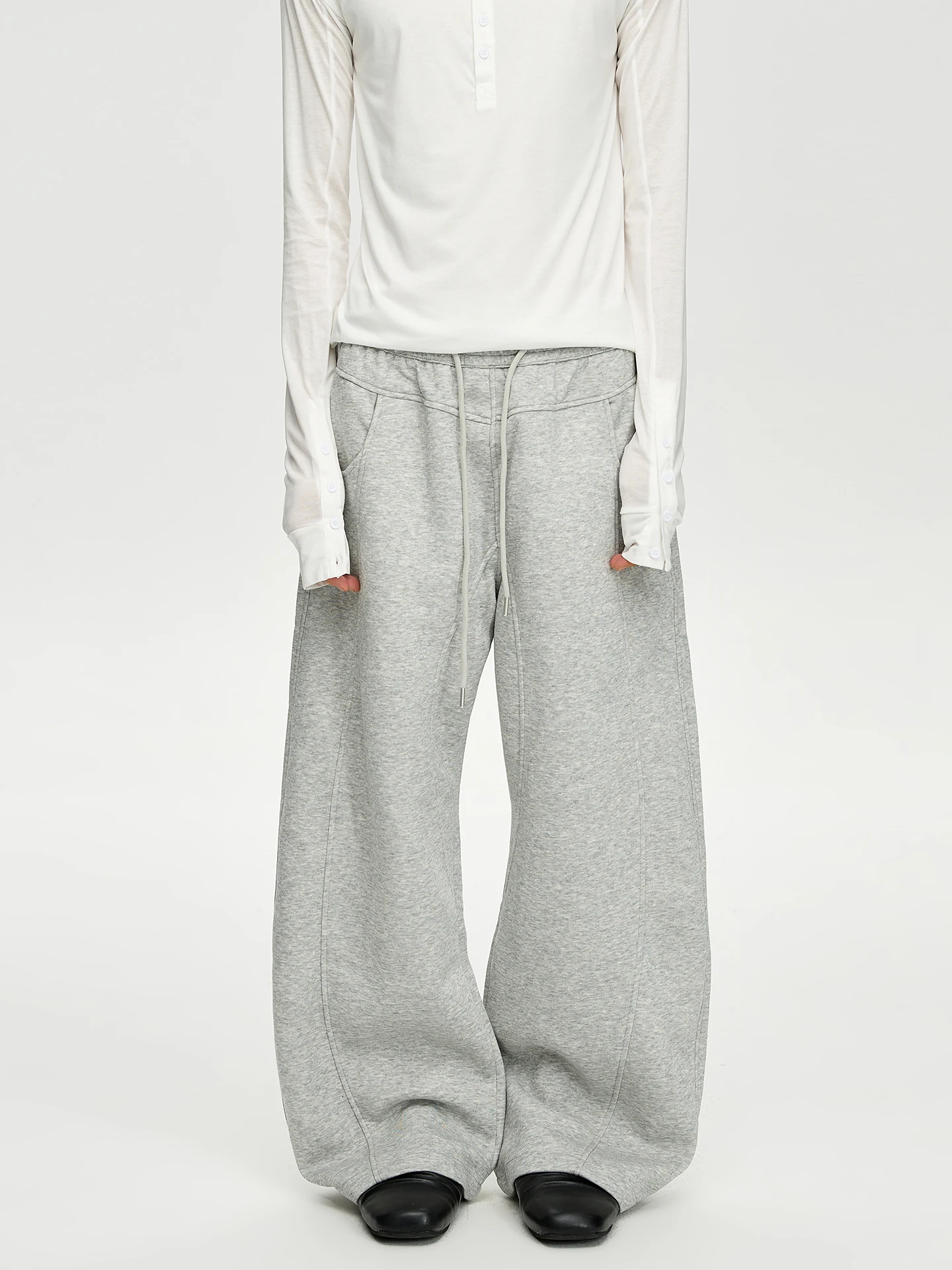 

American Sle Retro Cleanfit Deconstructed Design Curved Knife Straight Leg Casual Pants A-Line Loose Fit Cotton Trousers