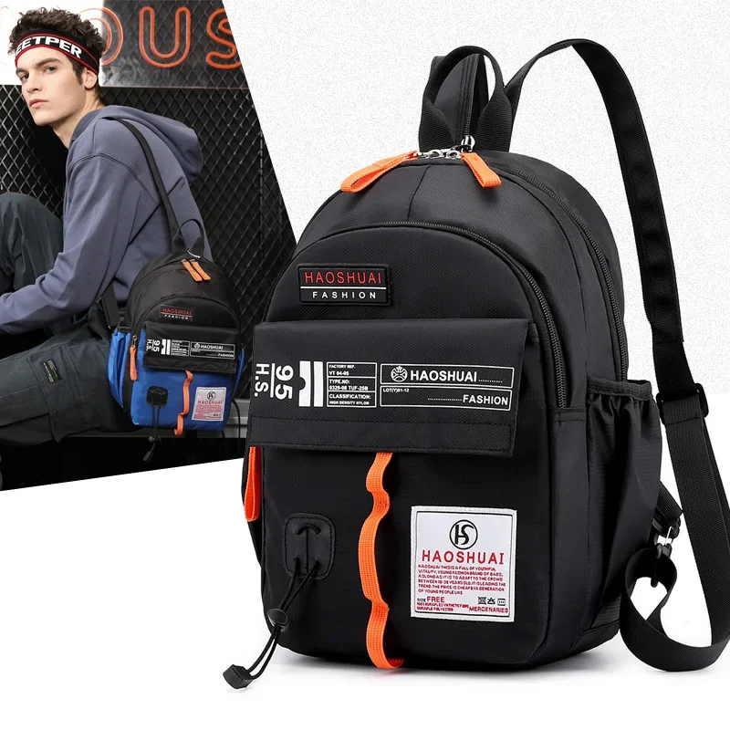 High Quality 2024 New Nylon Men Sling Rucksack Small Backpack Multi-Functional Casual Male One Shoulder Cross Body Chest Bags