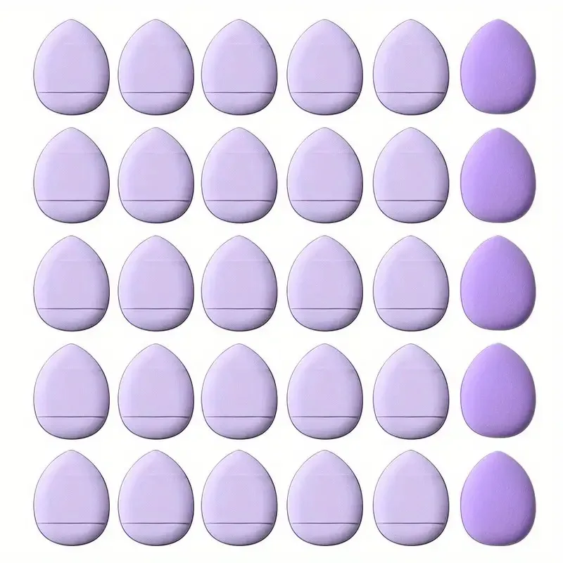 ชุดพัฟแป้งขนาดเล็ก 50 ชิ้น - สำหรับรองพื้นและคอนซีลเลอร์ ฟองน้ำแบบนิ้วมือปลายแหลม