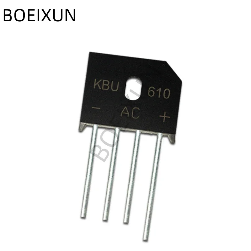5Pcs KBU610 Bridge Rectifier 6A/1000V KBU6M Bridge Stack Cutable Foot KBU Footprint Flat Bridge