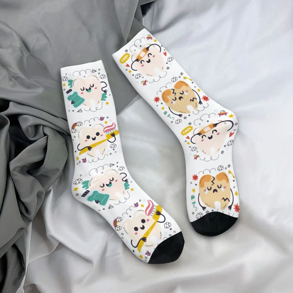 Zähne Baby gemütliche Unisex-Socken, wind dichte glückliche 3D-Drucksocken, verrückte Streetstyle-Socke