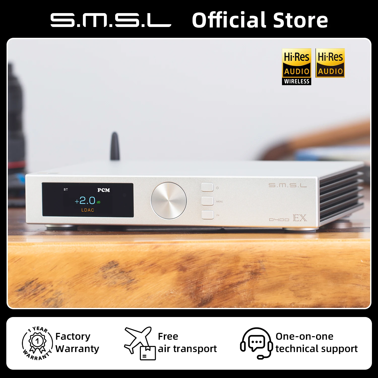 SMSL D400EX AUDIO DAC 1*AK4191 2*AK4499EX OPA1612A LME49720 XU316 MQA-CD DSD512 32bit/768kHz Blutetooth I2S With Remote Control