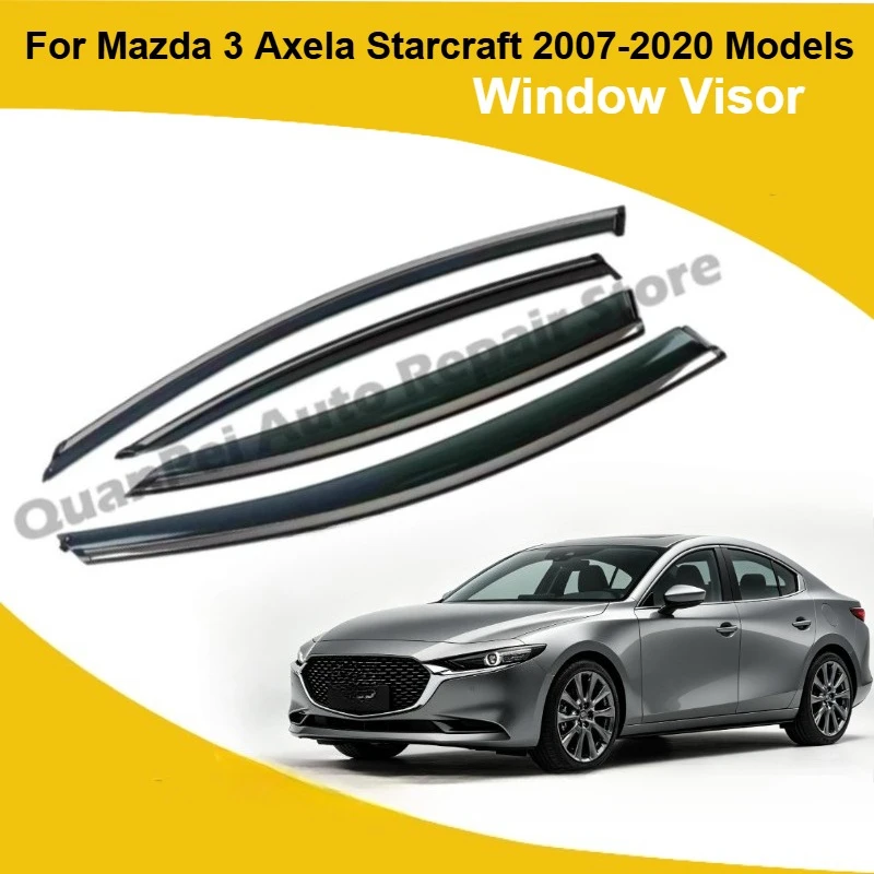 Premium Rain Guard For Mazda 3 2007-2020 Onxella Xingcheng Hatchback Door Window Visor Eyebrow Trim