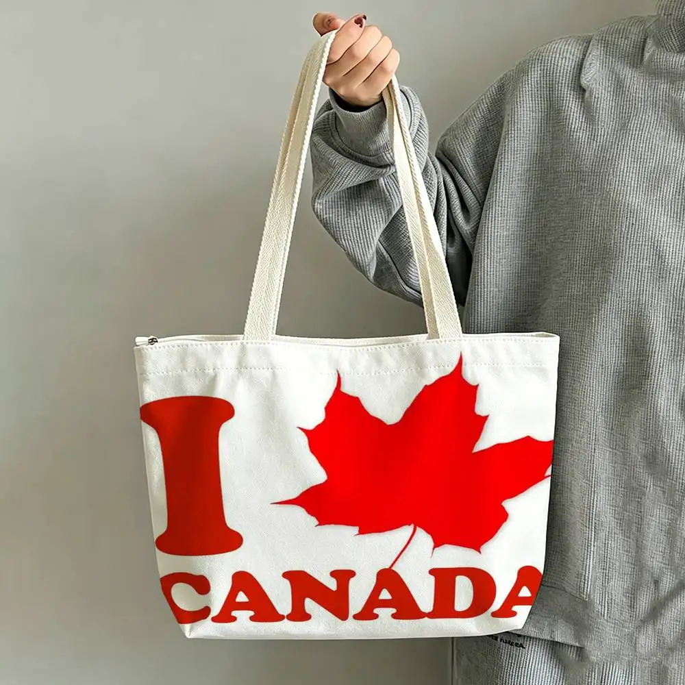 Canada Maple Leaf National Team  Printed Canvas Tote Bag Shoulder Bag Commuter Mommy Shopping Bag