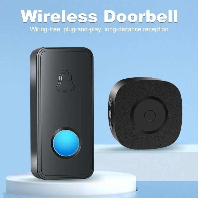 Wireless Doorbell Waterproof Outdoor Button Smart Door Bell 38 Songs 4 Volume Security Doorbell Alarm 300m Long-Distance Remote