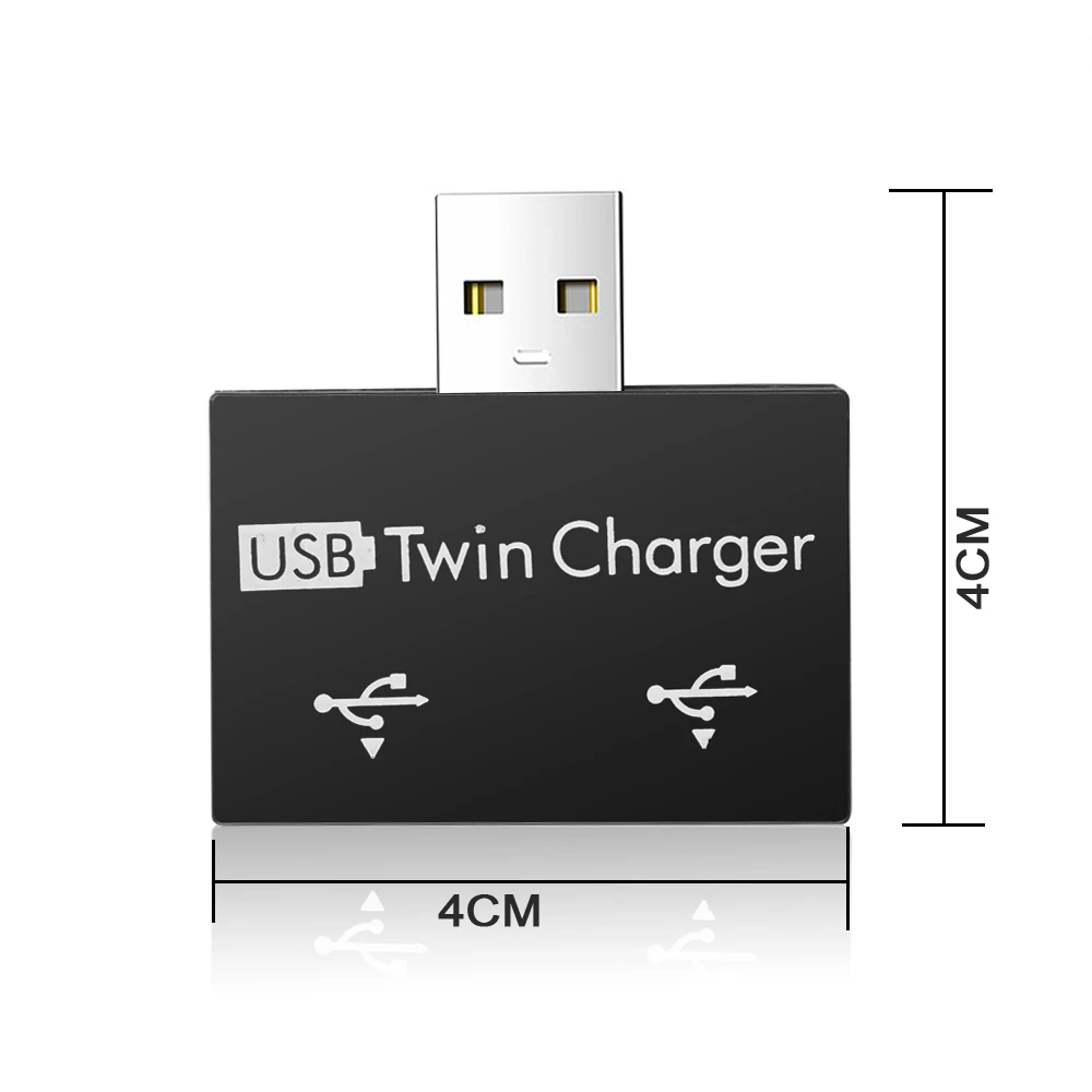 Adaptador de concentrador USB, divisor USB, convertidor de concentrador USB 2,0, interfaz de cargador USB macho a doble hembra para Huawei, Xiaomi, Macbook Pro