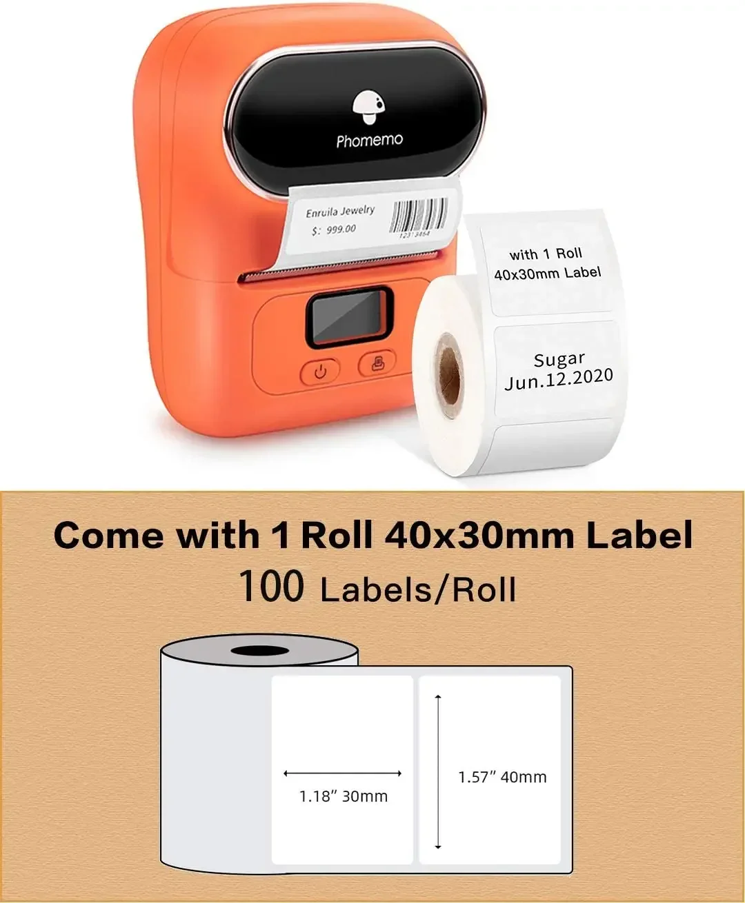 Phomemo M110 Label Maker Portable Mini Blue tooth Thermal Label Printer Apply to Labeling Android iOS Mini Printer