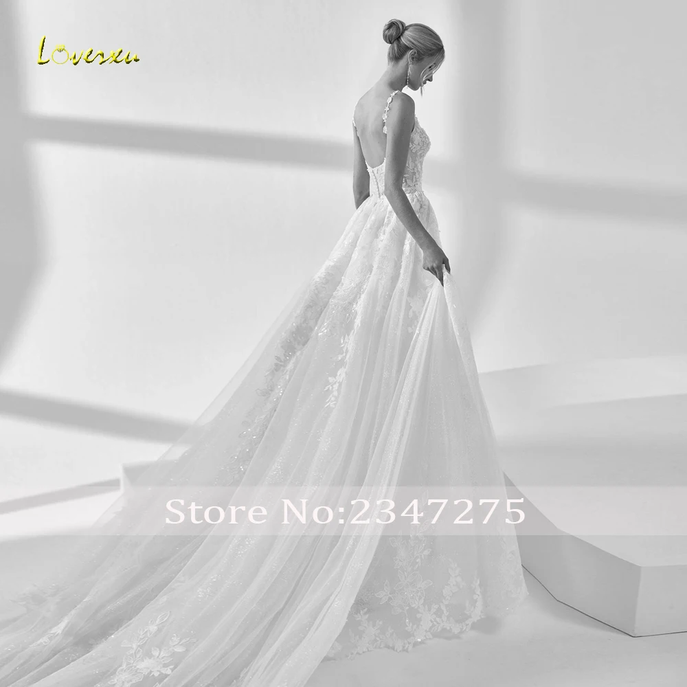 Loverxu Mermaid Sexy Wedding Dresses Spaghetti Straps Vestido De Novia Lace Embroidery Detachable Train Custom Made Bridal Gown