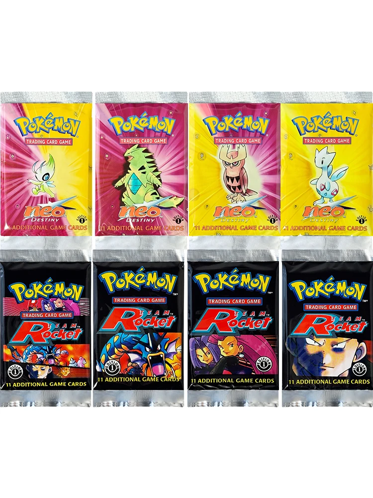 1. Auflage Team Rocket/Neo Destiny Booster-Packs UNGEÖFFNET Pokemon 8 Modelle 1 Box 36 Packungen Spielkarten Sammelkarten Geschenke