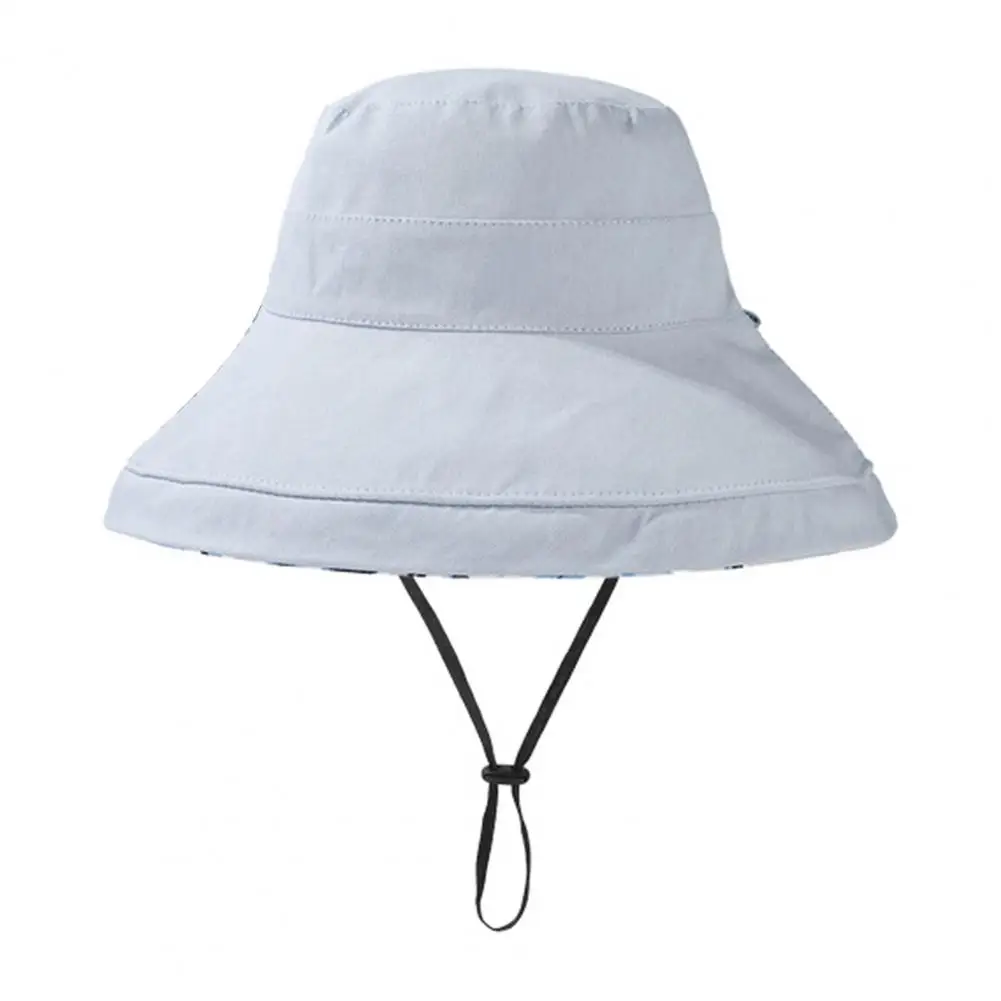 

Steel Wire Brim Hat Stylish Women's Sun Hat with Windproof Strap Large Brim Foldable Anti uv Fisherman for Outdoor