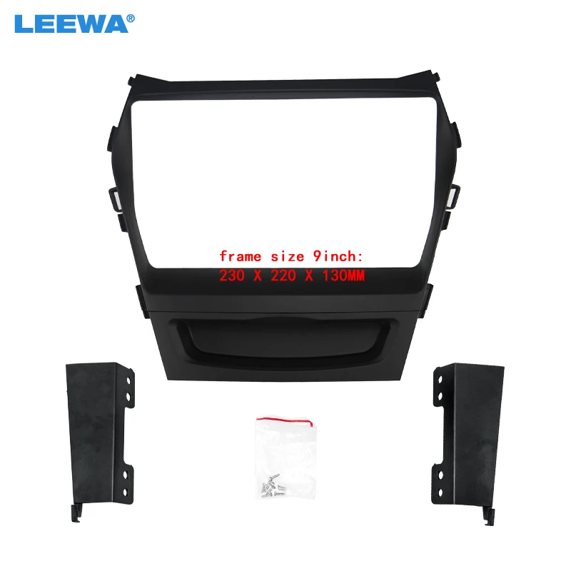 LEEWA Car Audio 2Din Fascia Frame Adapter For Hyundai IX45 Santa Fe 9