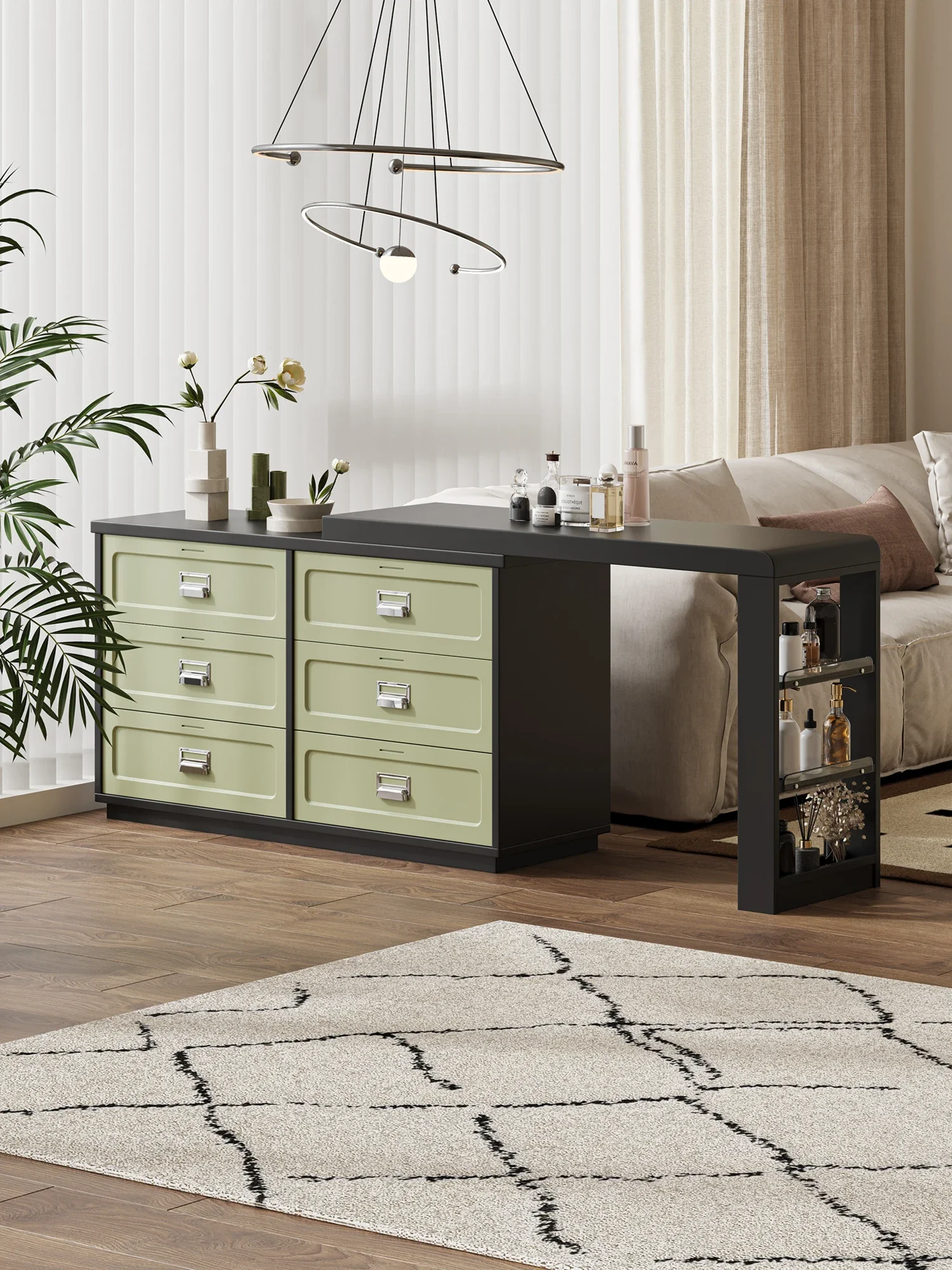 Dresser Green Designer Home Bedroom Bedside Makeup Table Light Luxury Locker