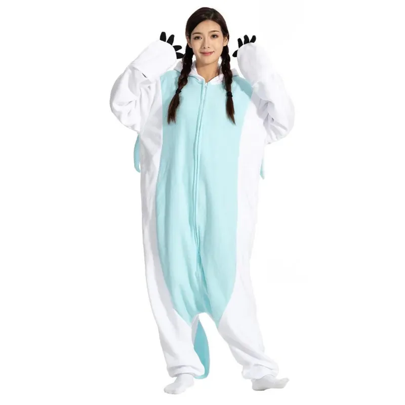 White animal Kigurumi adults onesies women men pajamas Halloween costumes cosplay jumpsuit Christmas gift